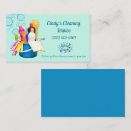 Cartão De Visita Limpeza de suprimentos Serviço de Limpeza de Desig