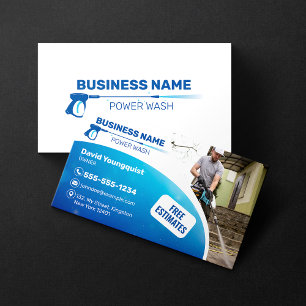 Cartão De Visita Limpeza de Telhado com Lavagem a Pressão Blue Powe