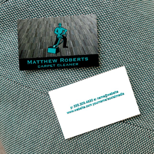Cartão De Visita Limpeza de Vapor | Fundo de carpete (Criador carregado)