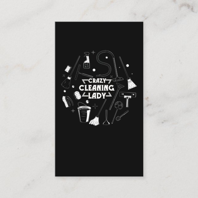 Cartão De Visita Limpeza Doméstica Lady Vacuum Cleaner Domicílio (Frente)