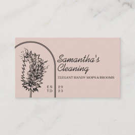 Cartão De Visita Limpeza Elegante Feminina Minimalista com Vassoura