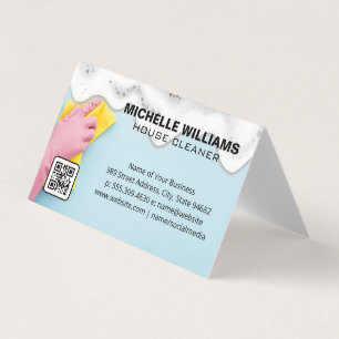 Cartão De Visita Limpeza Maid Soap Suds Código QR