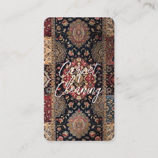 Cartão De Visita Limpeza personalizada do tapete QR (Frente)