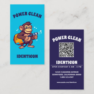 Cartão De Visita Limpeza Poderosa com código QR