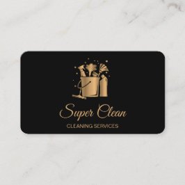 Cartão De Visita Limpeza Profissional de Casas Rose Gold Glitter  Ô