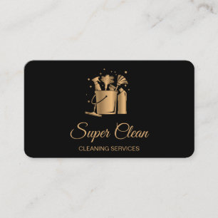 Cartão De Visita Limpeza Profissional de Casas Rose Gold Glitter  Ô