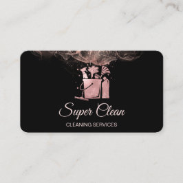 Cartão De Visita Limpeza Profissional de Casas Rose Gold Glitter  Ô