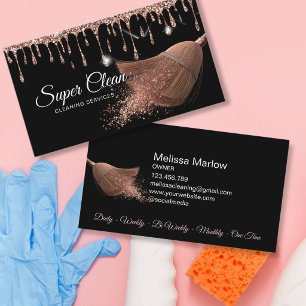 Cartão De Visita Limpeza Residencial Comercial Chic Glitter