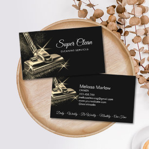 Cartão De Visita Limpeza Residencial Comercial Chic Gold