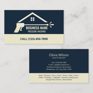 Cartão De Visita Limpeza Simples da casa de lavagem de energia