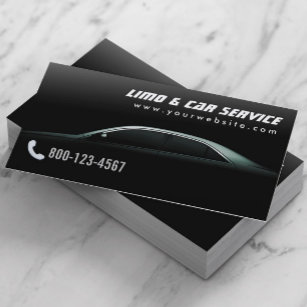 Cartão De Visita Limusine Escura Elegante do Serviço Limo e Taxi