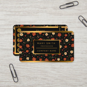 Cartão De Visita Linda Coleção Floral de Vintage Moderna