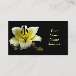 Cartão De Visita Linda Flor Amarela Elegante no Preto