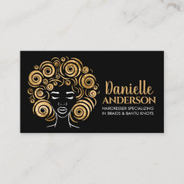 Cartão De Visita Linda Mulher Americana Africana Silhouette