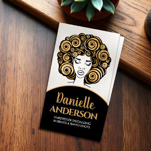 Cartão De Visita Linda Mulher Americana Africana Silhouette