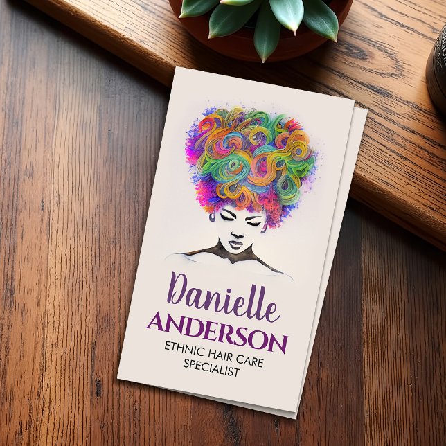 Cartão De Visita Linda Mulher Americana Africana Silhouette (Criador carregado)