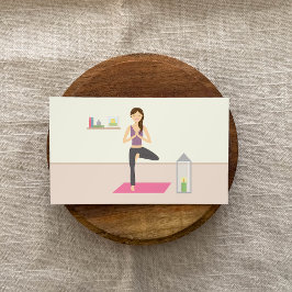 Cartão De Visita Linda Mulher Fazendo Ioga Em Uma Sala Decorada