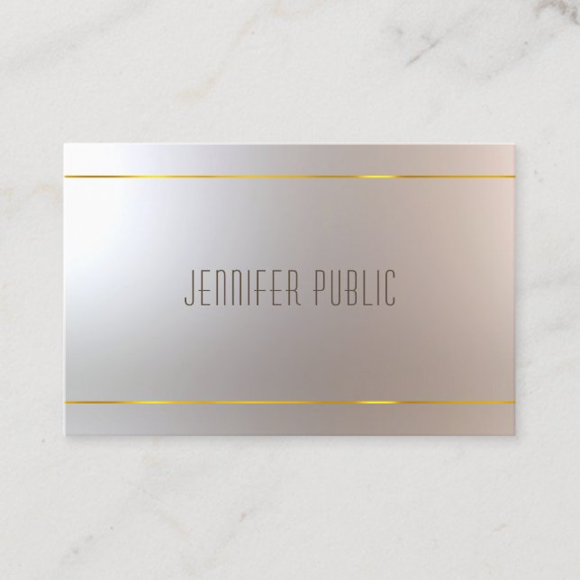 Cartão De Visita Linda planície quádrupla profissional de Design mo (Frente)