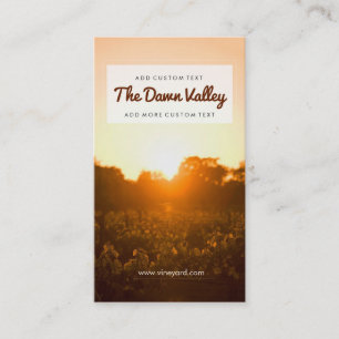 Cartão De Visita Linda Vineyard na Dawn Eleger Vineyard Winery