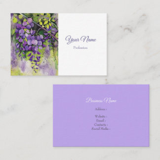 Cartão De Visita Lindas Flores De Wisteria Em Aquarela