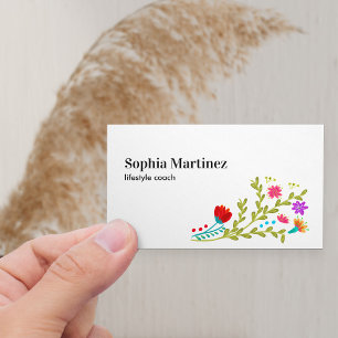 Cartão De Visita Lindo Buquê Floral Pretty Fiesta White Mídia Socia