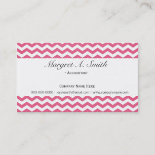 Cartão De Visita Lindo, moderno, tendência rosa Chevron profissiona