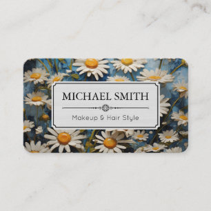 Cartão De Visita Lindos Daisies Floral Elegante Moderno