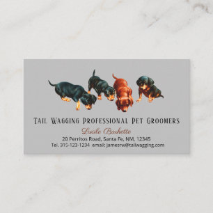 Cartão De Visita Lindos Filhotes de Dachshund Doxie Pet Grooming Ci