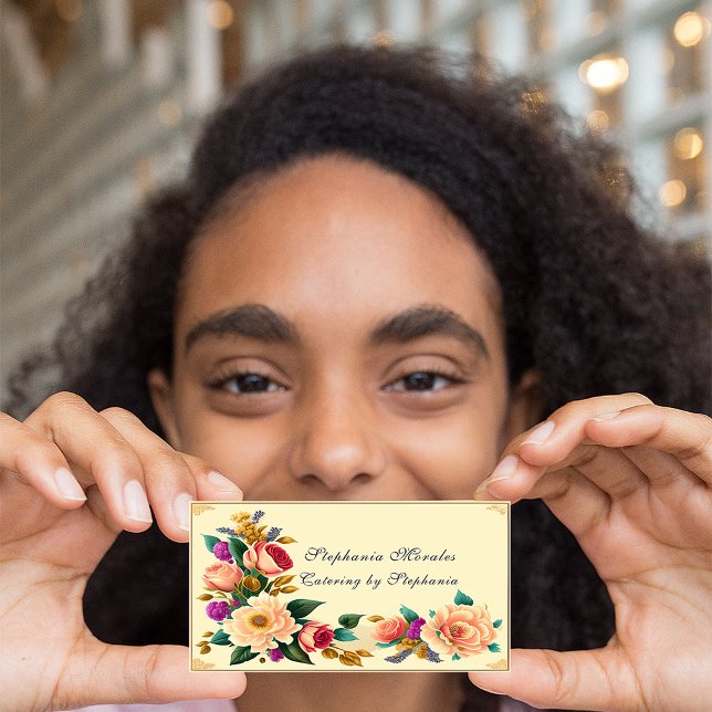 Cartão De Visita Lindos Rosas Estilo de Vintage (Criador carregado)