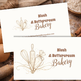Cartão De Visita Lineart Elegant Pastel Bakery Branding
