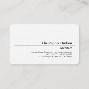 Cartão De Visita Linen Arquiteto Branco Negro Profissional