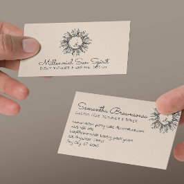 Cartão De Visita Linen Beige Abstrato espiritual