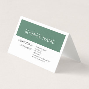 Cartão De Visita Linen Forest Green White Plain Artística Minimalis