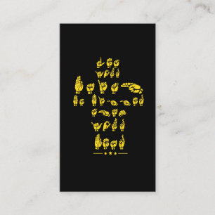 Cartão De Visita Linguagem gestual - citações do ASL para cristã