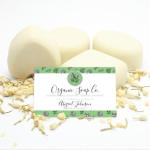 Cartão De Visita Linha artesão dos rosas verdes e brancos e das