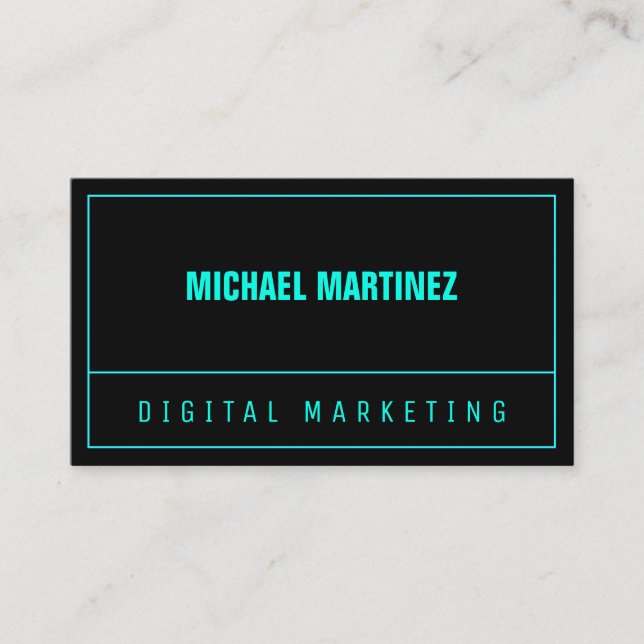 Cartão De Visita Linha cor de néon rachada moderna (Frente)