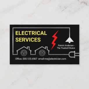 Cartão De Visita Linha de Circuito de Energia Elétrica Residencial