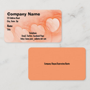 Cartão De Visita Linha de coração de seda do abstrato da laranja