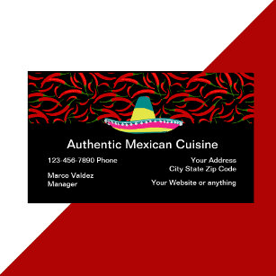 Cartão De Visita Linha de cozinha de restaurante mexicana