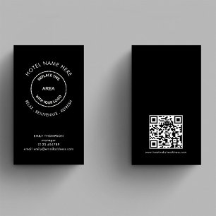 Cartão De Visita Linha de logotipo do código QR da Casa Convidada d