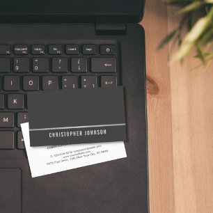 Cartão De Visita Linha de prata consultante do falso cinzento