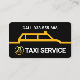 Cartão De Visita Linha de Rota de Fronteira de Táxi Amarelo