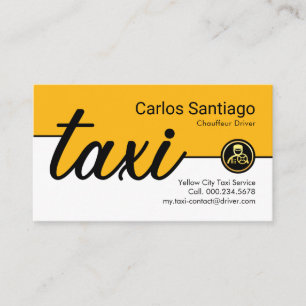 Cartão De Visita Linha de Serviço de Táxi Amarelo Criativo