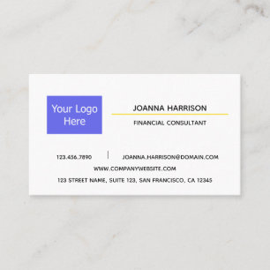 Cartão De Visita Linha Dourada de Empresa de Logotipo Branco Elegan