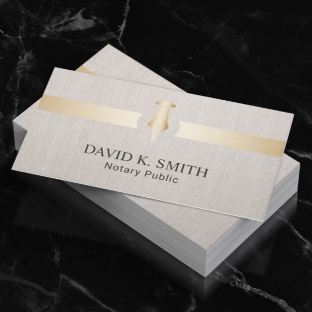 Cartão De Visita Linha Elegante de Caneta Pública Notária (Criador carregado)