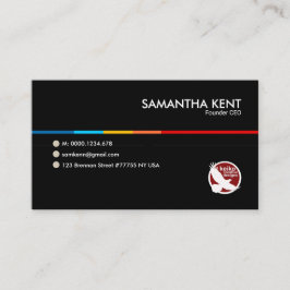 Cartão De Visita Linha impressionante preta simples fundador do CEO