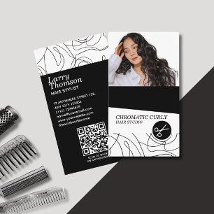 Cartão De Visita Linha Mínima Moderna Simples de Abstrato Branco Pr