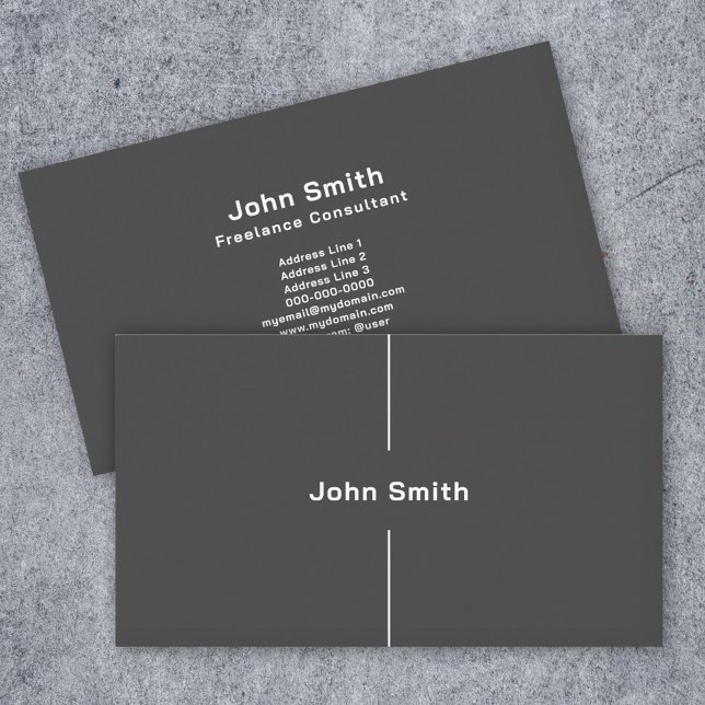 Cartão De Visita Linha Vertical, Preto Minimalista (Vertical Line, Minimalist Black Business Card)