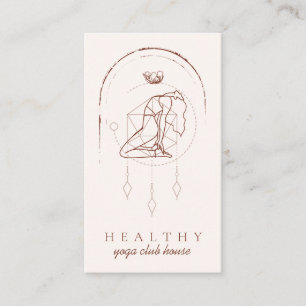 Cartão De Visita Linhagem de Beleza Mínima Rosa Arte Geometria Secr