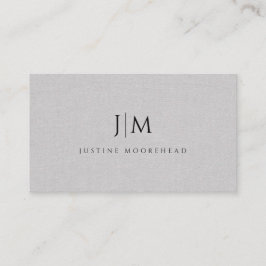 Cartão De Visita Linhagem de Cinzas Mínima de Monograma Profissiona